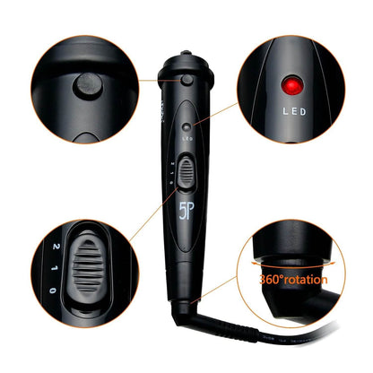 5-in-1 Curling Iron Wand Set Hair Curler Set With 5 Interchangeable Barrels Roller DailySale