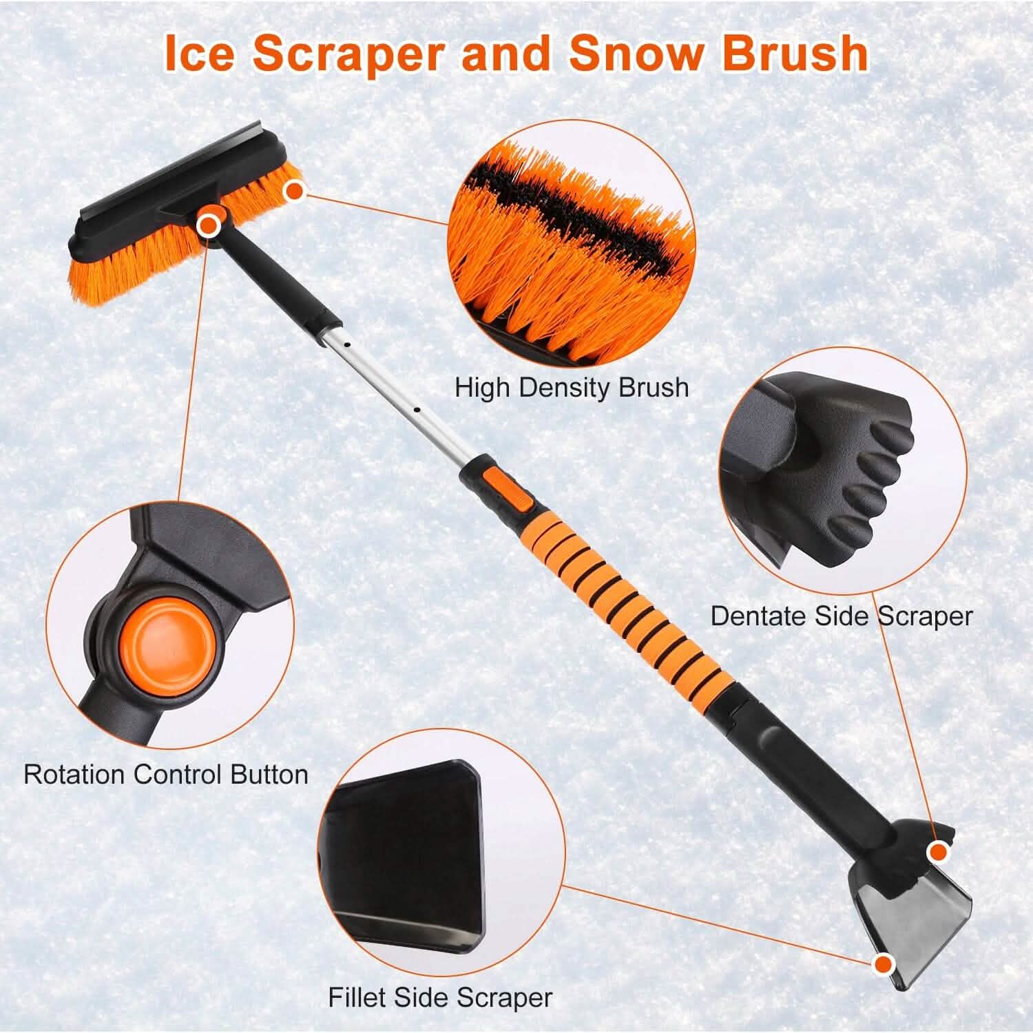 5-in-1 Detachable 180° Adjustable Ice Scraper Snow Shovel DailySale