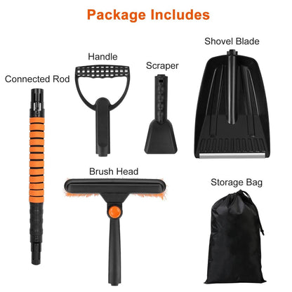 5-in-1 Detachable 180° Adjustable Ice Scraper Snow Shovel DailySale