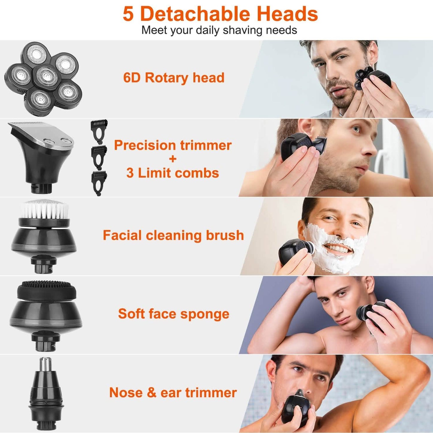 5-in-1 Electric Razor For Bald Men DailySale