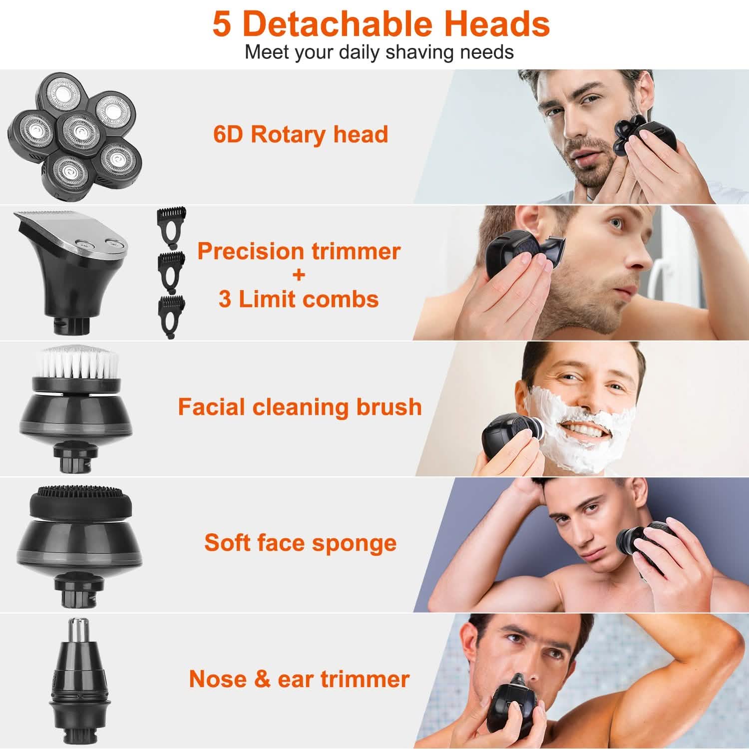 5-in-1 Electric Razor For Bald Men DailySale