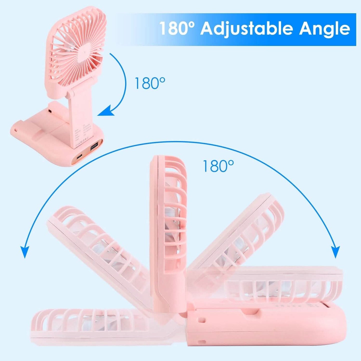 5-in-1 Folding Rechargeable Hands Free Mini Fan DailySale