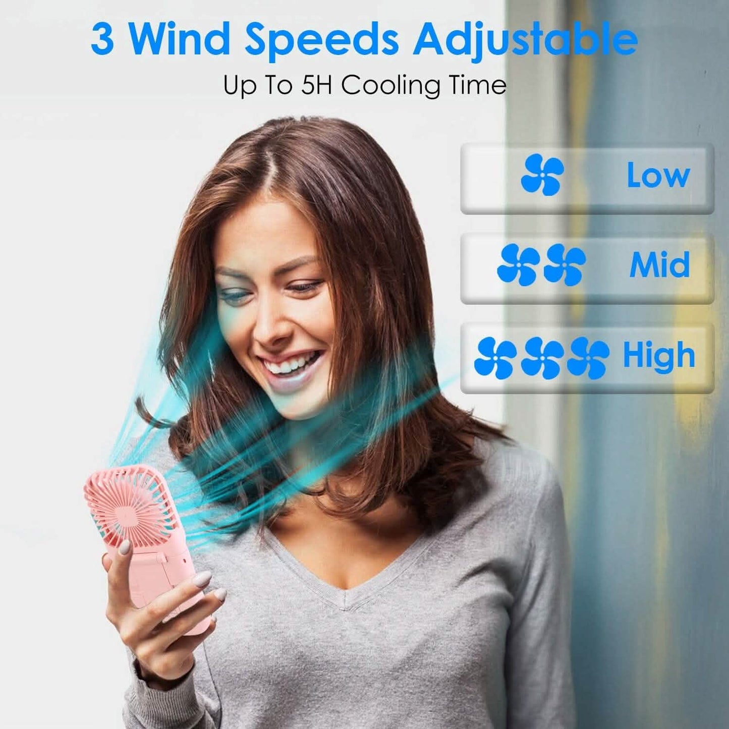 5-in-1 Folding Rechargeable Hands Free Mini Fan DailySale
