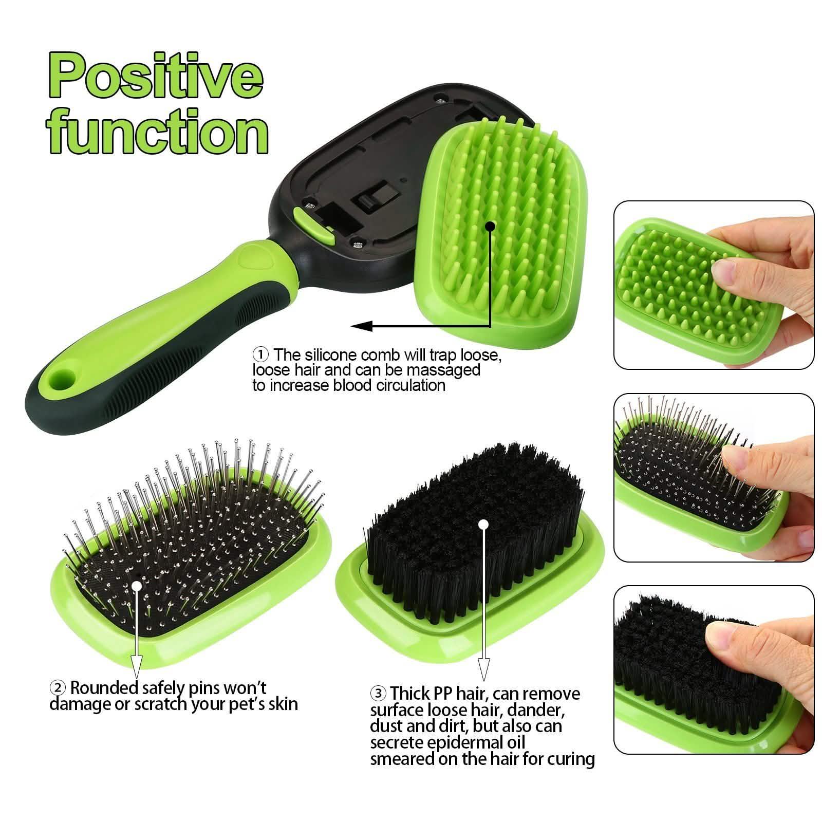 5-in-1 Pet Brush Set Pet Grooming Shedding Massage Combs DailySale