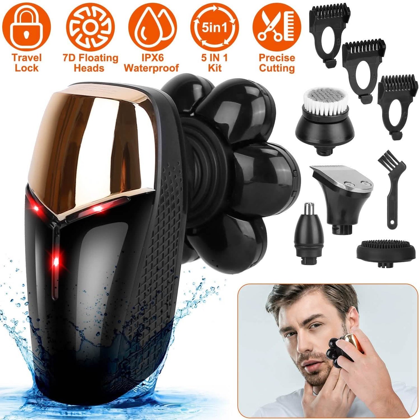 5-in-1 Rechargeable Cordless Trimmer Shaver Kit DailySale
