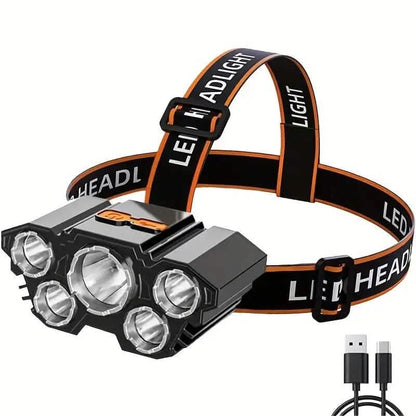 5 LED Headlamp High Lumens Super Bright Outdoor Headlight DailySale