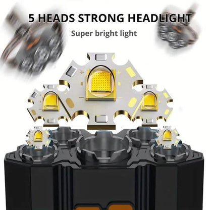 5 LED Headlamp High Lumens Super Bright Outdoor Headlight DailySale
