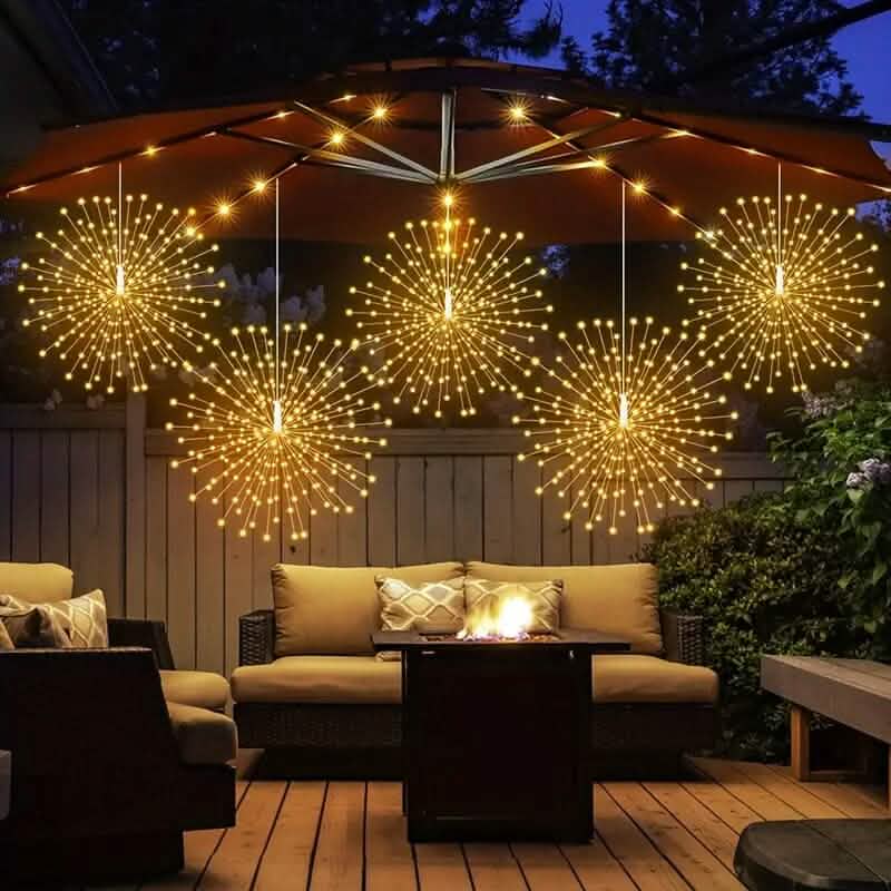5-Pack: 450 LED Solar Starburst Sphere Lights DailySale
