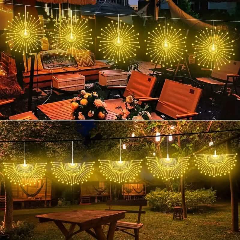 5-Pack: 450 LED Solar Starburst Sphere Lights DailySale