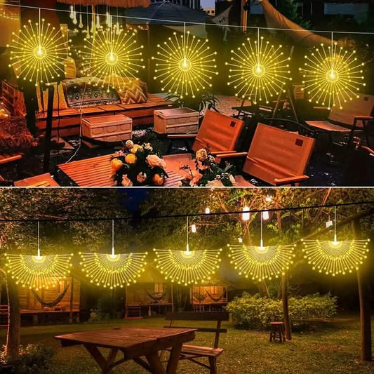 5-Pack: 450 LED Solar Starburst Sphere Lights DailySale