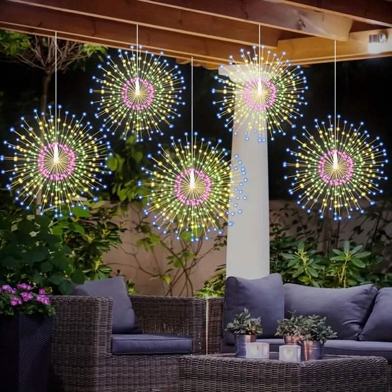 5-Pack: 450 LED Solar Starburst Sphere Lights DailySale