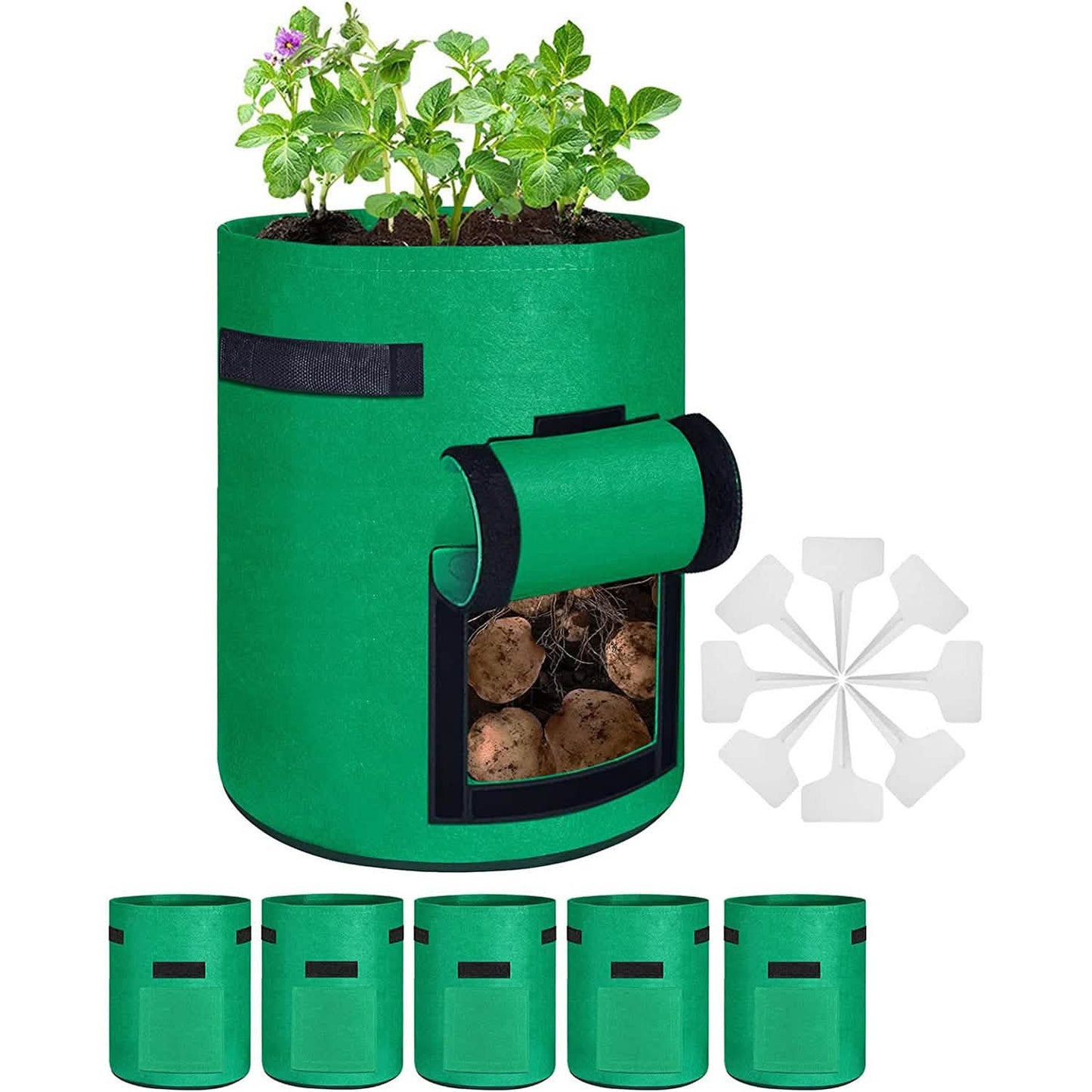 5-Pack: 7 Gallon Potato Grow Bags with Flap Window DailySale