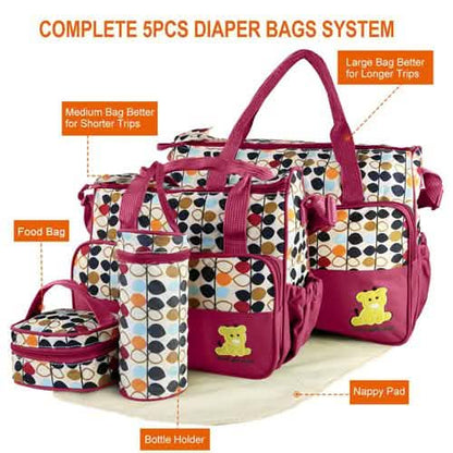 5-Pack: Baby Nappy Diaper Bag Set DailySale