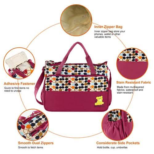 5-Pack: Baby Nappy Diaper Bag Set DailySale