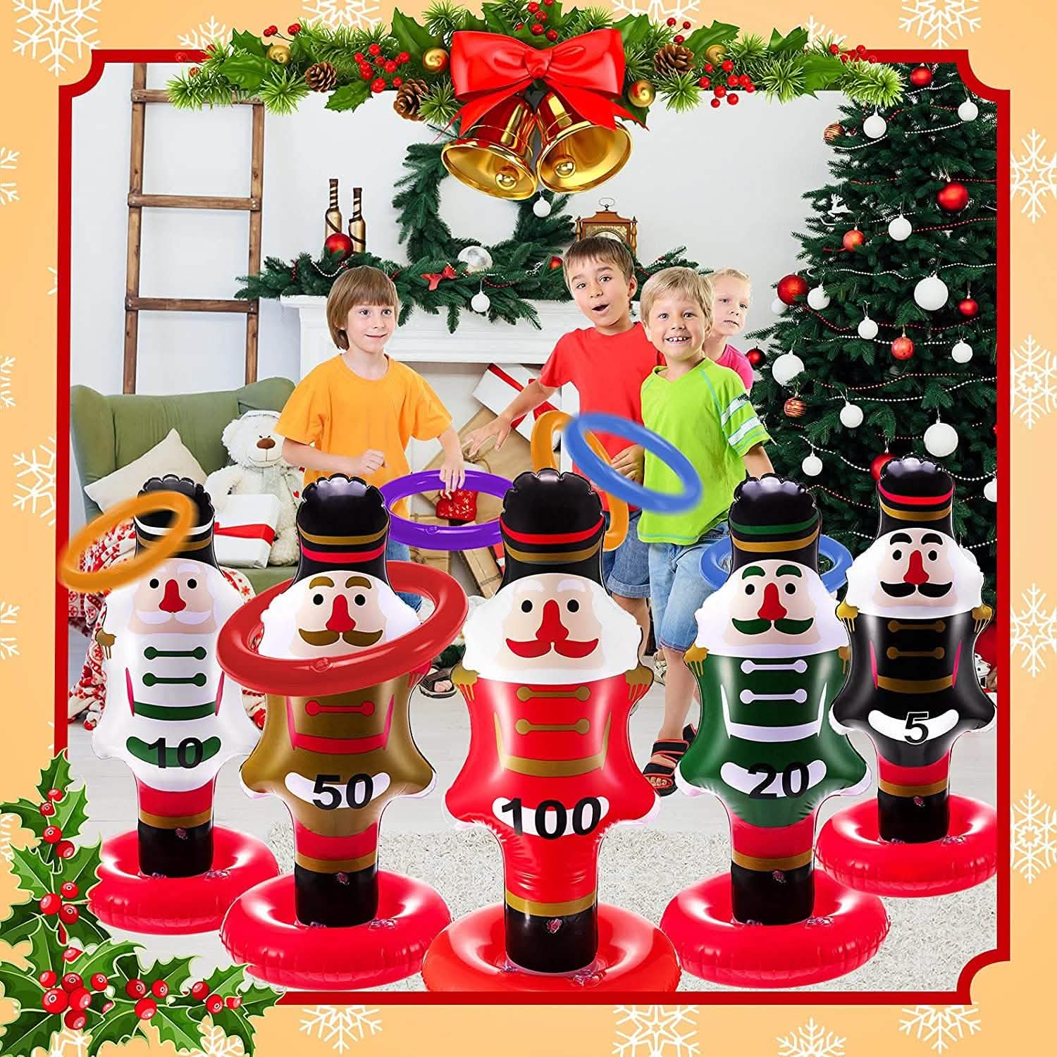 5-Pack: Christmas Nutcrackers Ring Toss Christmas Party Games Toys DailySale