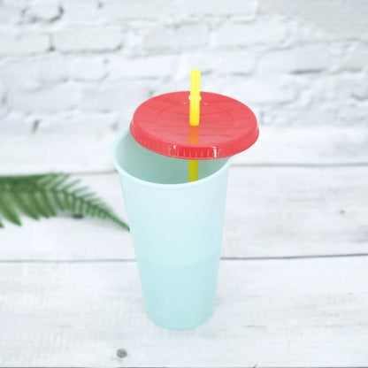 5-Pack: Colorful Drinking Cup with Lid and Straw DailySale