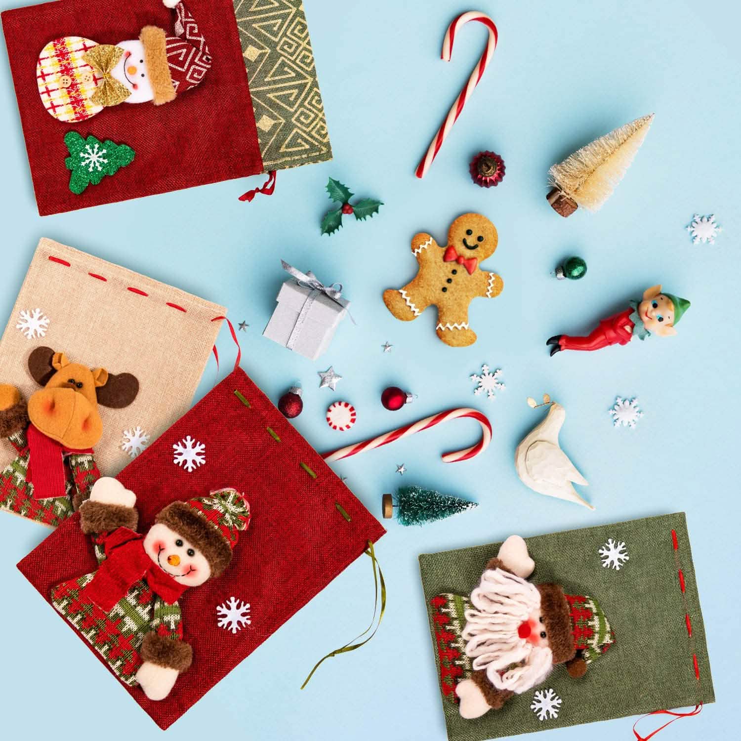 5-Pack: Drawstring Christmas Bags DailySale