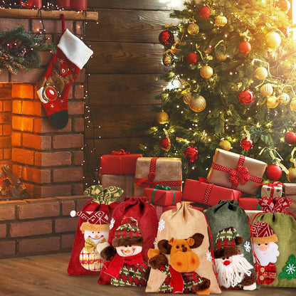 5-Pack: Drawstring Christmas Bags DailySale