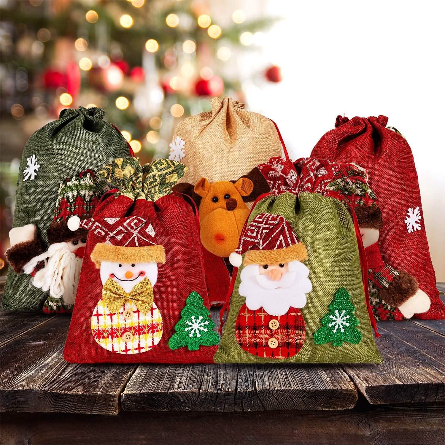 5-Pack: Drawstring Christmas Bags DailySale