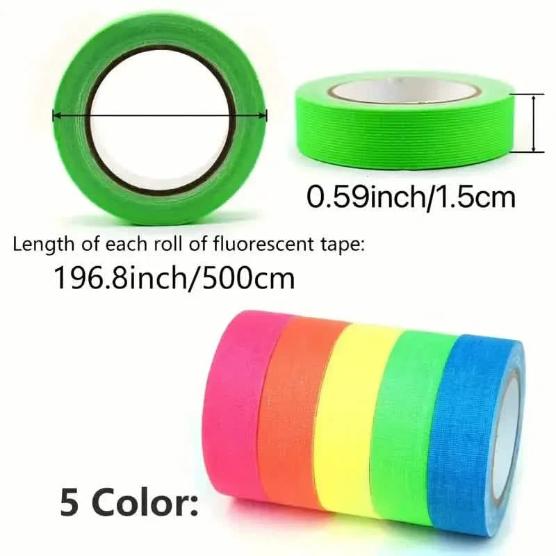 5-Pack:  Fluorescent Light Tape for Party Decorations, Birthdays & Crafts DailySale