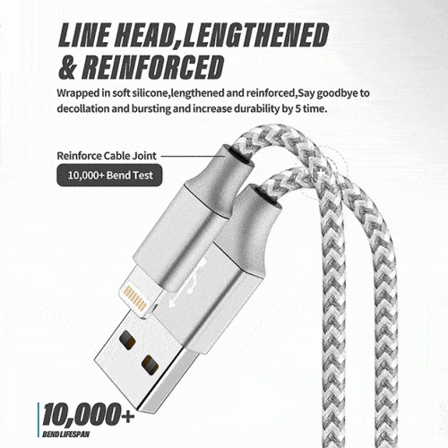 5-Pack: Heavy Duty Braided iPhone Lightning USB Cable Charger Cords DailySale