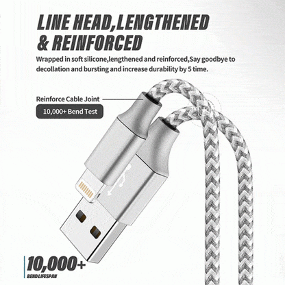 5-Pack: Heavy Duty Braided iPhone Lightning USB Cable Charger Cords DailySale