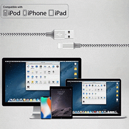 5-Pack: Heavy Duty Braided iPhone Lightning USB Cable Charger Cords DailySale