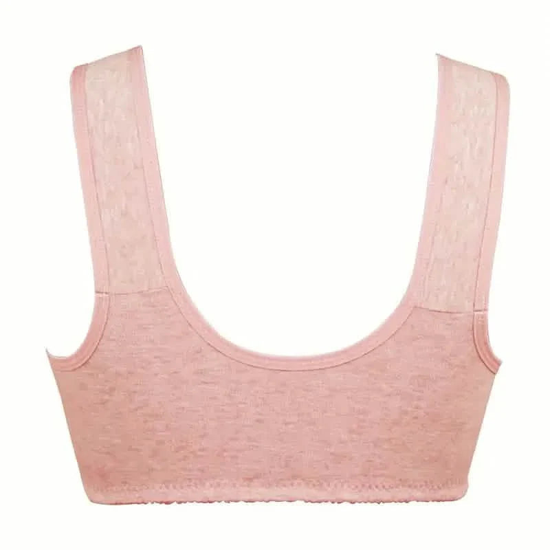 5-Pack: Large Size Soft Women's Printed Front Buckle Underwear, No Steel Ring Bra for Middle-aged and Elderly Women DailySale