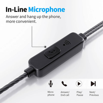 5-Pack: Microphone Wired Earbuds Isolating In-Ear Headphones DailySale