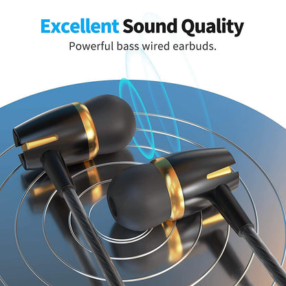 5-Pack: Microphone Wired Earbuds Isolating In-Ear Headphones DailySale