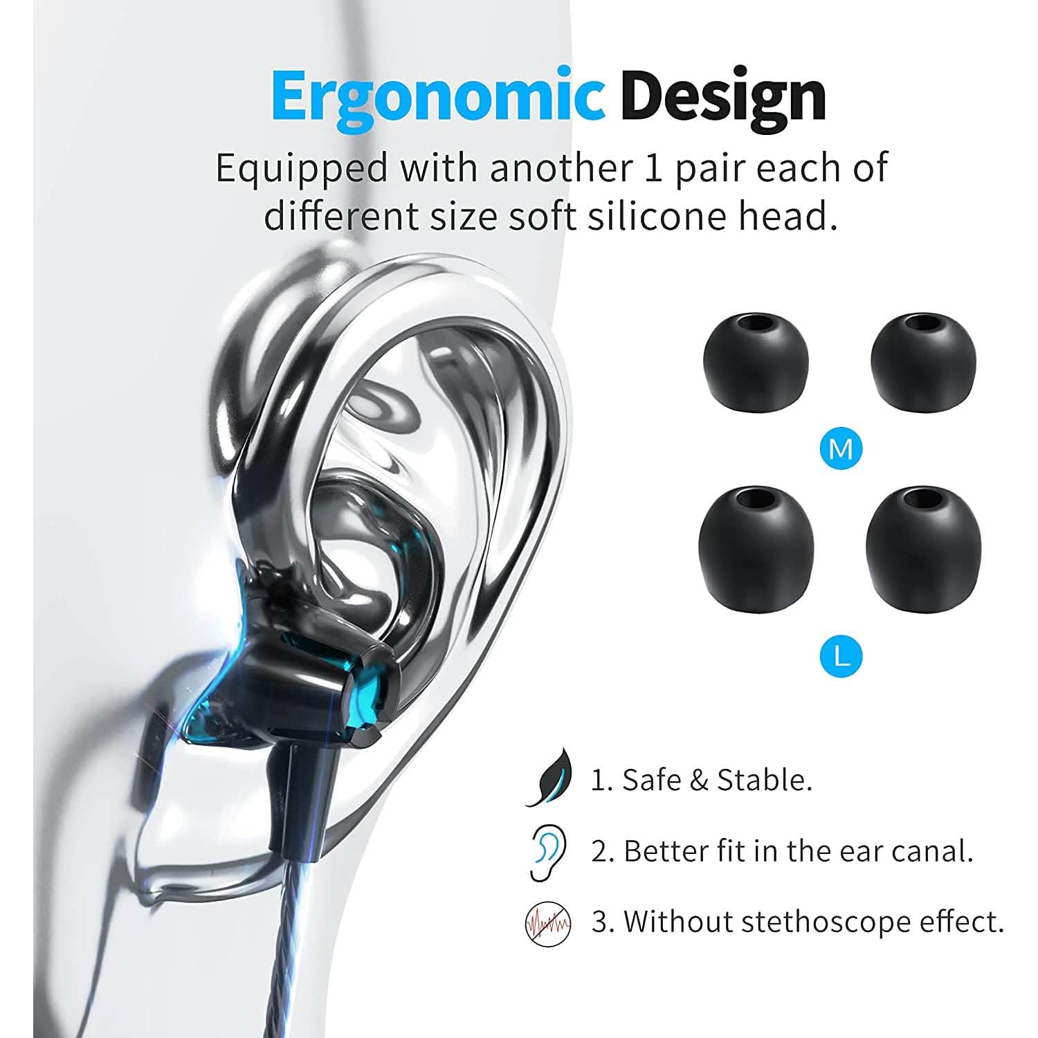 5-Pack: Microphone Wired Earbuds Isolating In-Ear Headphones DailySale