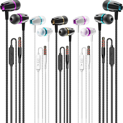 5-Pack: Microphone Wired Earbuds Isolating In-Ear Headphones DailySale