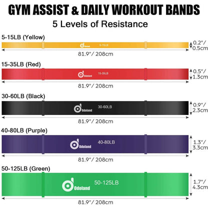 5-Pack: ODOLAND Pull-Up Resistance Loop Bands DailySale