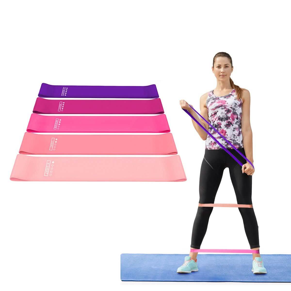 5-Pack: Precision Workout Yoga Fitness Exercise Bands Loops DailySale