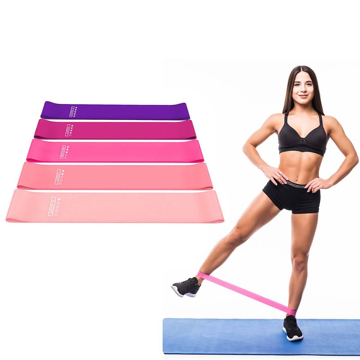 5-Pack: Precision Workout Yoga Fitness Exercise Bands Loops DailySale