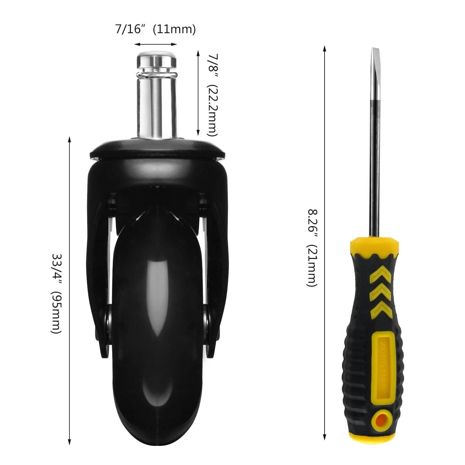 5-Pack: Replacement Office Chair Casters DailySale