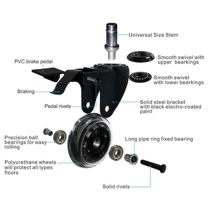 5-Pack: Replacement Office Chair Casters DailySale