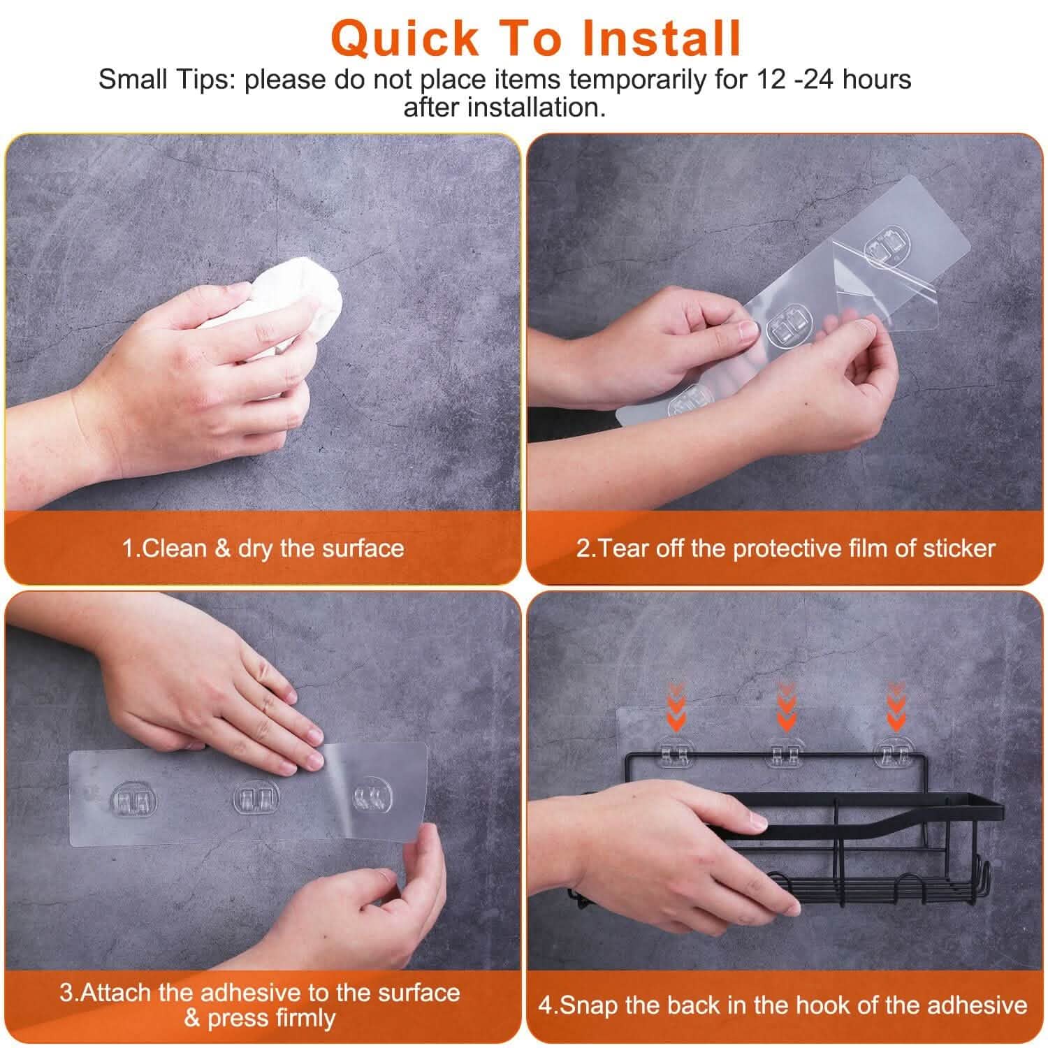 5-Pack: Shower Caddy Shelves with 18 Inbuilt Hooks DailySale