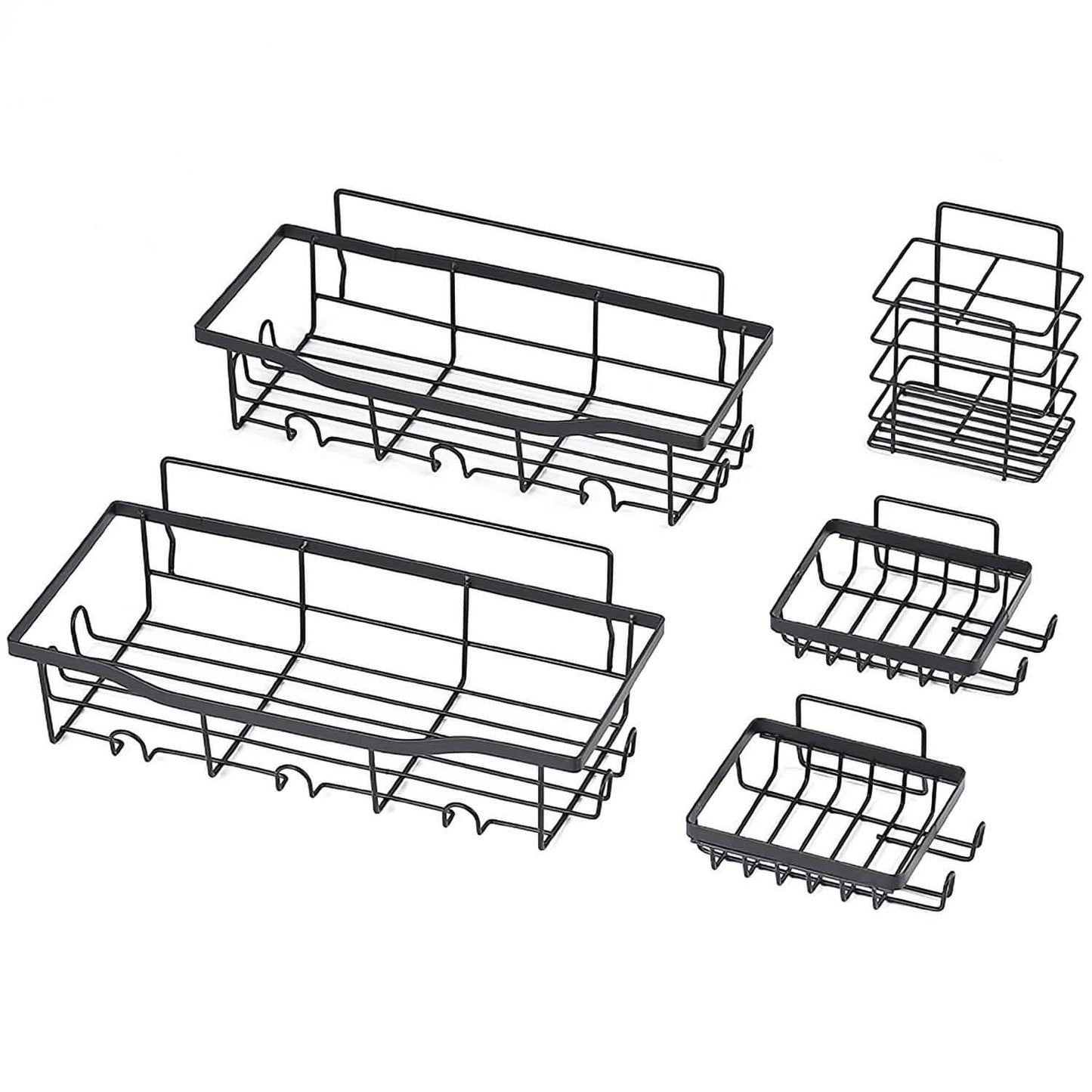 5-Pack: Shower Caddy Shelves with 18 Inbuilt Hooks DailySale