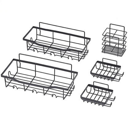5-Pack: Shower Caddy Shelves with 18 Inbuilt Hooks DailySale
