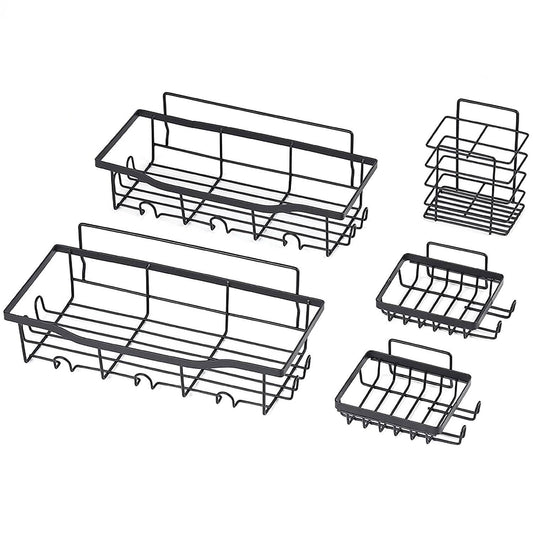 5-Pack: Shower Caddy Shelves with 18 Inbuilt Hooks DailySale