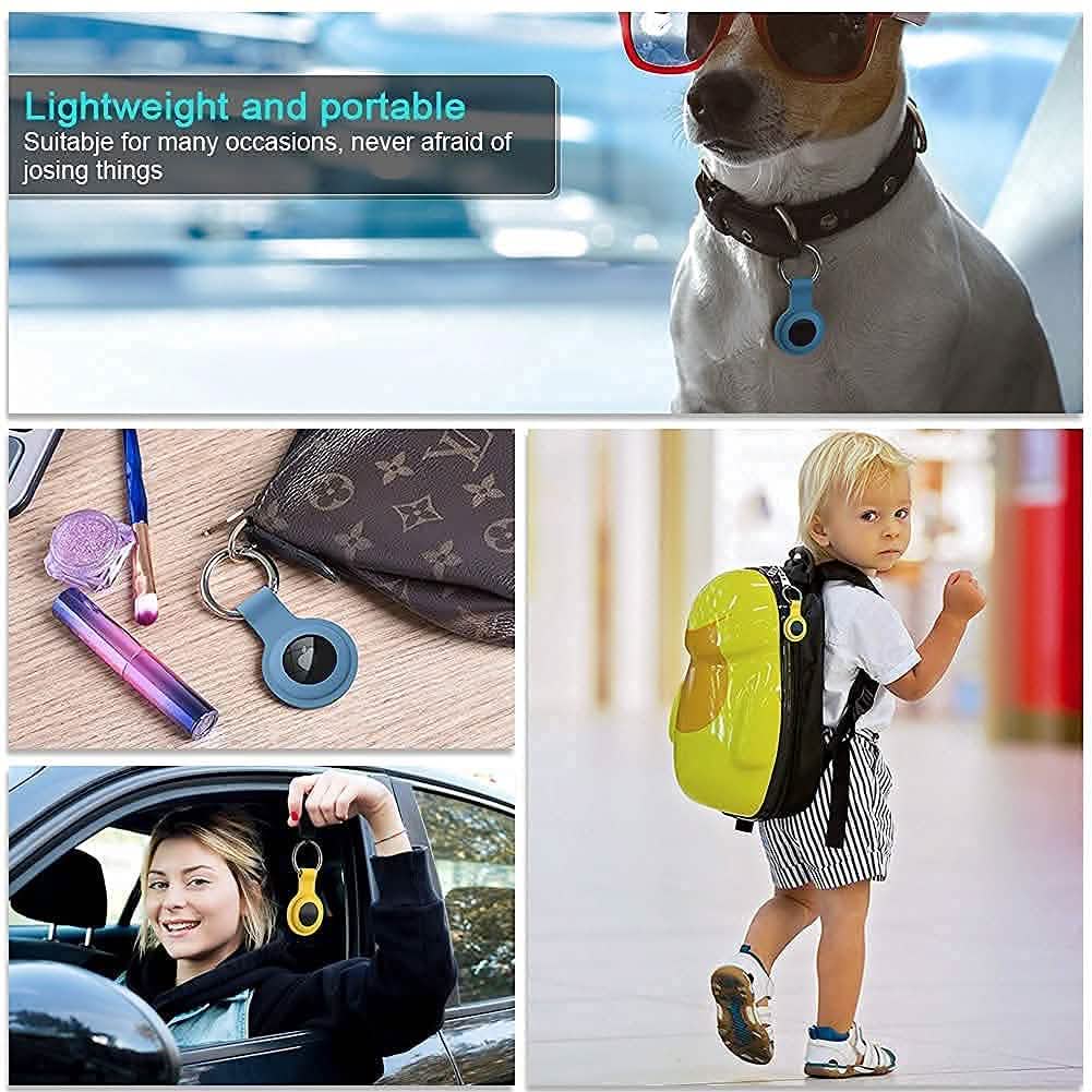 5-Pack: Silicone Airtag Holder with Anti-Lost Keychain DailySale