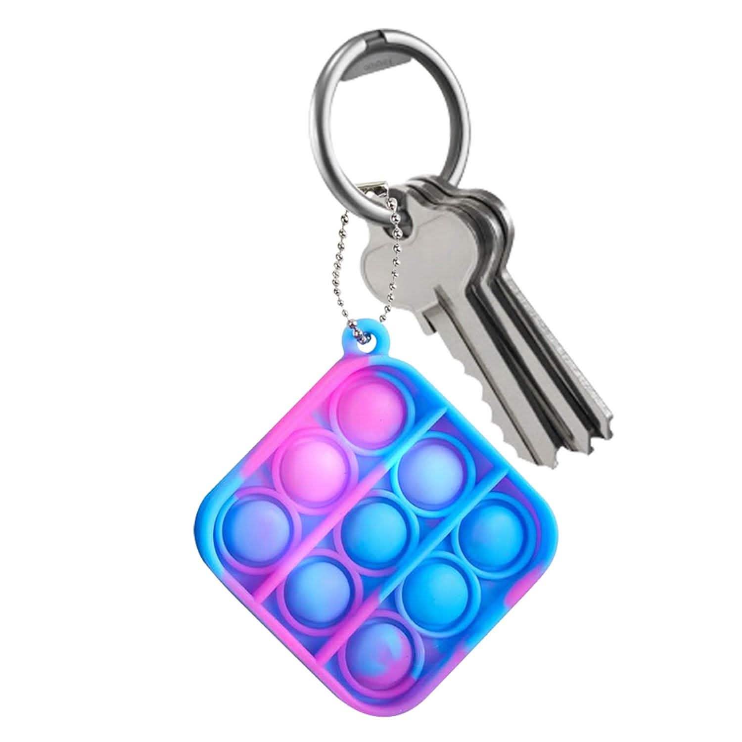 5-Pack: Simple Dimple Mini Stress Relieving Push Pop Bubble Fidget Toy Keychain DailySale