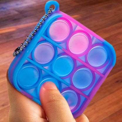 5-Pack: Simple Dimple Mini Stress Relieving Push Pop Bubble Fidget Toy Keychain DailySale