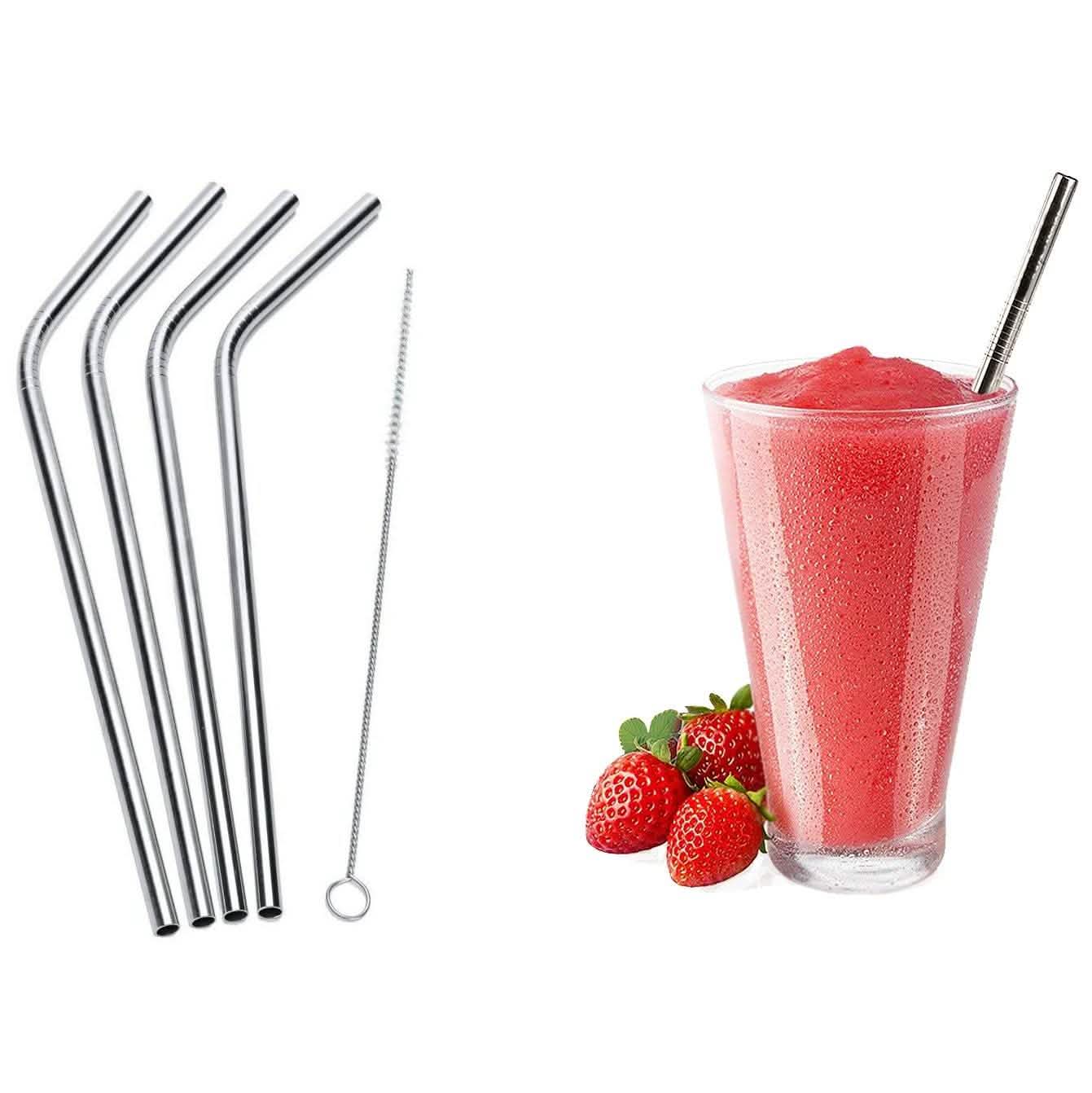 5-Pack: Stainless Steel Bend Or Straight Drinking Straws DailySale