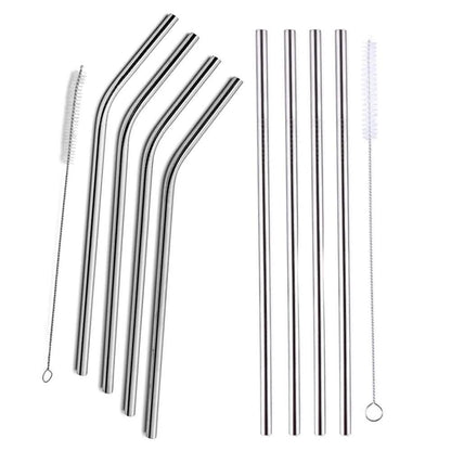 5-Pack: Stainless Steel Bend Or Straight Drinking Straws DailySale