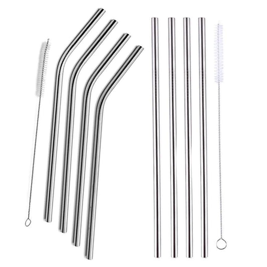 5-Pack: Stainless Steel Bend Or Straight Drinking Straws DailySale