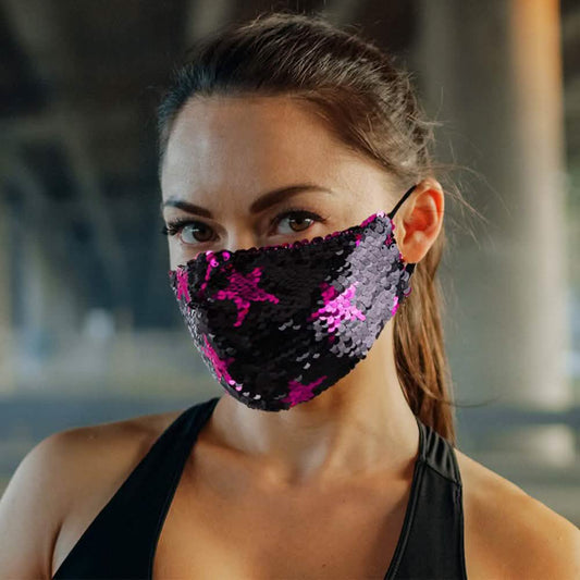 5-Pack: Star Struck Cotton Reversible Sequin Fashion Face Masks With Adjustable Ear Loops DailySale