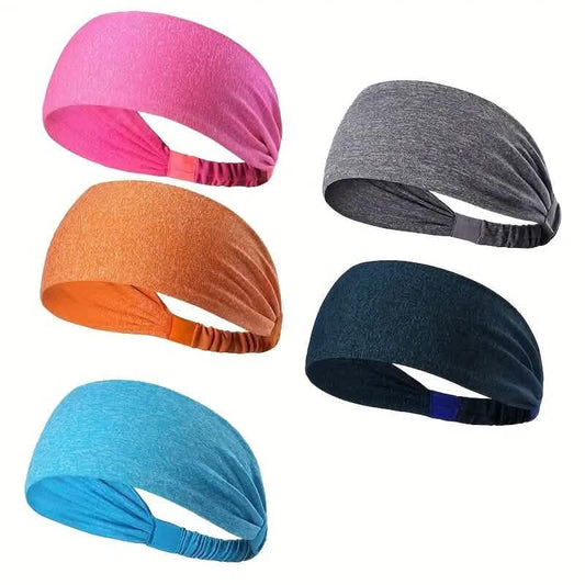 5-Pack: Unisex Sports Fitness Headband and Sweatband DailySale