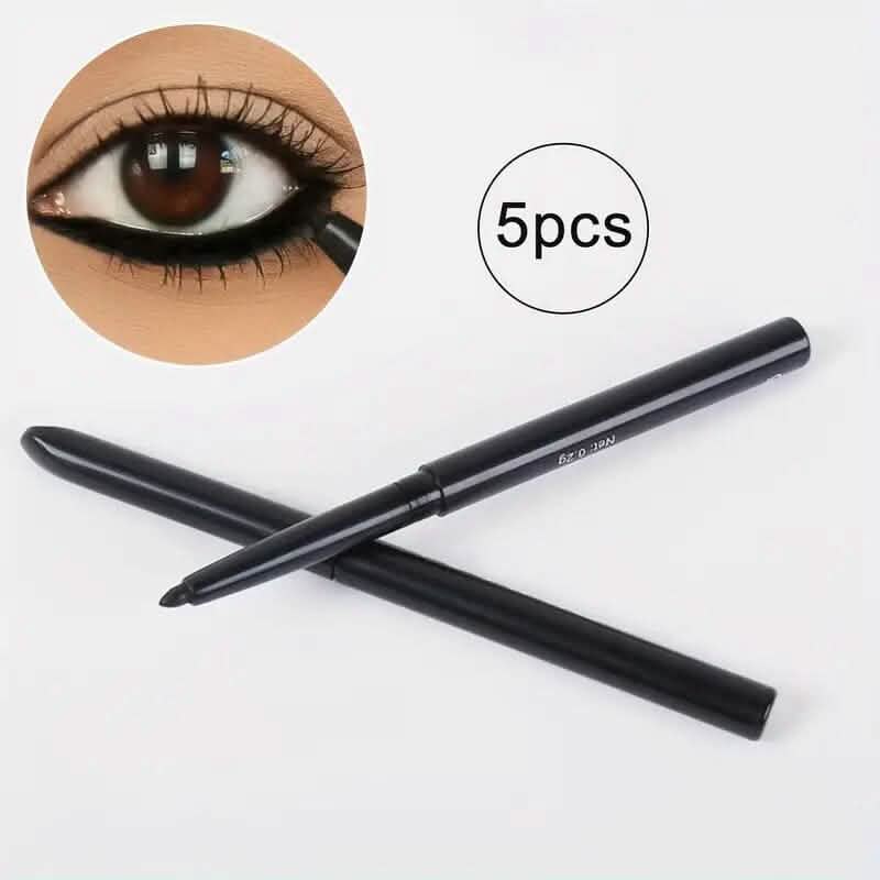 5-Pack: Waterproof and Sweat-Proof Black Eyeliner Pencil DailySale